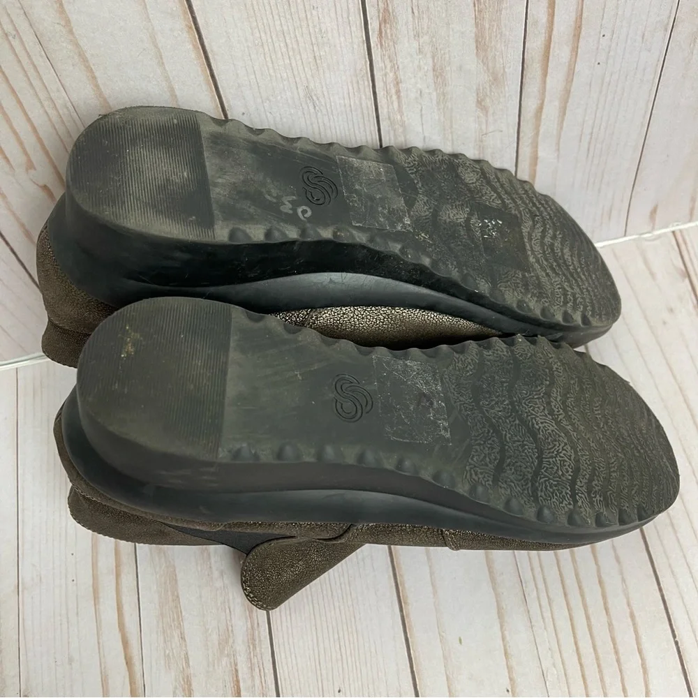 Clarks cloudSteppers bronze Tropic ankle comfort wedge booties size 10